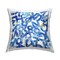 Blue Typography Collage Decorative Printed Throw Pillow Design by Laura Gibson, 18 x 7 x 18